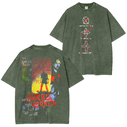 Static, fear, and a quiet walk home Marblehornets Oversized Washing Tee