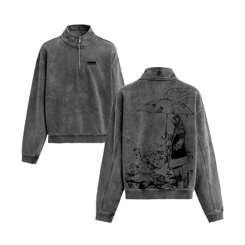Gachiakuta Unisex Washed Half-Zip Hoodie