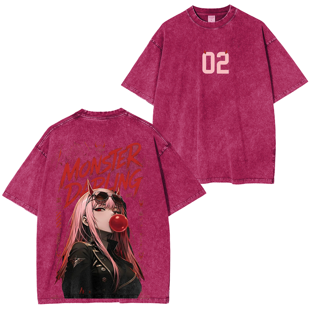 Zero Two Hiro Unisex Washed T-Shirt