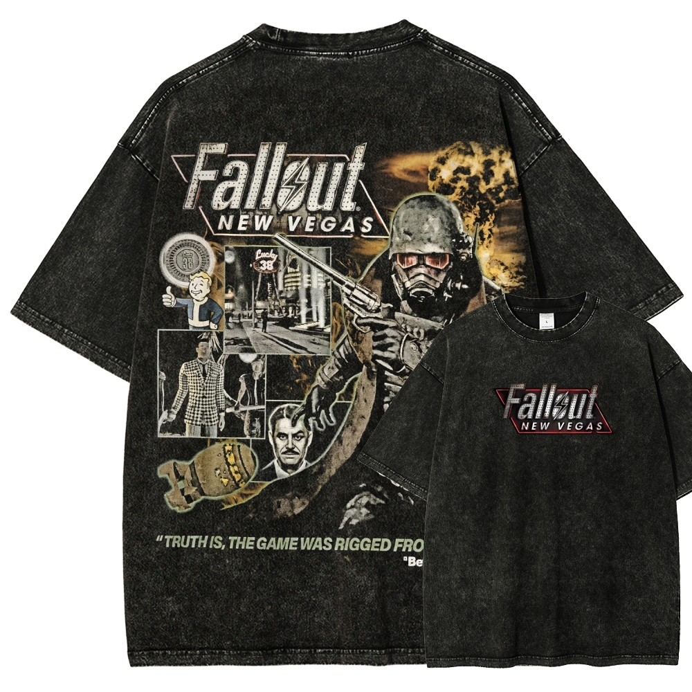 Fallout: New Vegas Printed Oversized Unisex Washed T-Shirt