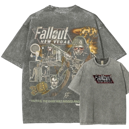 Fallout: New Vegas Printed Oversized Unisex Washed T-Shirt