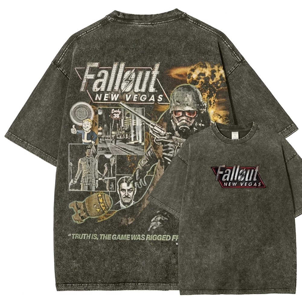 Fallout: New Vegas Printed Oversized Unisex Washed T-Shirt