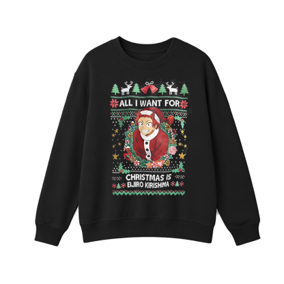 ALL I WANT FOR CHRISTMAS IS EIJIRO KIRISHIMA” Oversized Washed /Cotton T-shirt/Crewneck/Hoodie