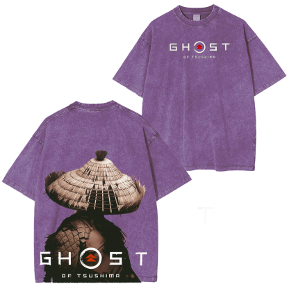 Ghost of Tsushima Katana Slash  Quiet But Deadly Drip Vintage Washed Unisex T-Shirt