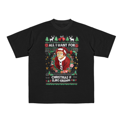 ALL I WANT FOR CHRISTMAS IS EIJIRO KIRISHIMA” Oversized Washed /Cotton T-shirt/Crewneck/Hoodie