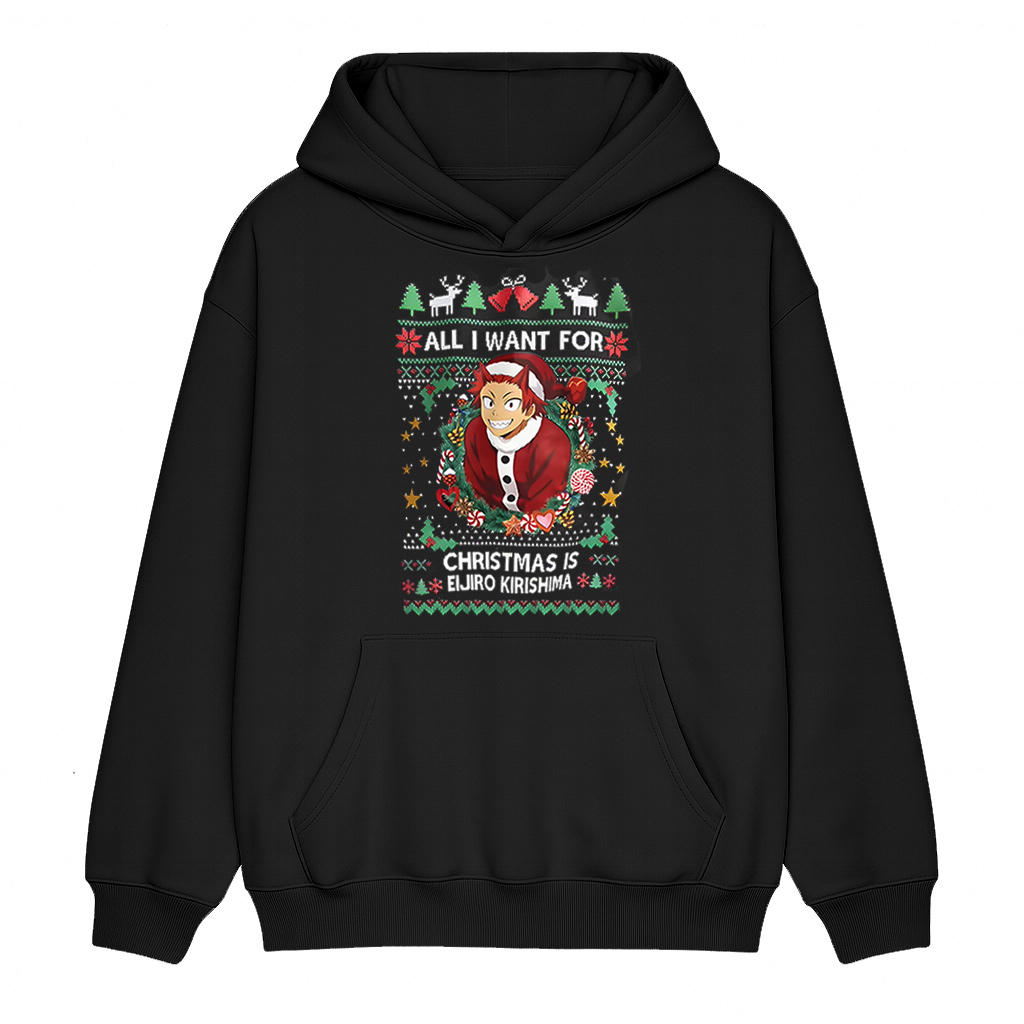 ALL I WANT FOR CHRISTMAS IS EIJIRO KIRISHIMA” Oversized Washed /Cotton T-shirt/Crewneck/Hoodie