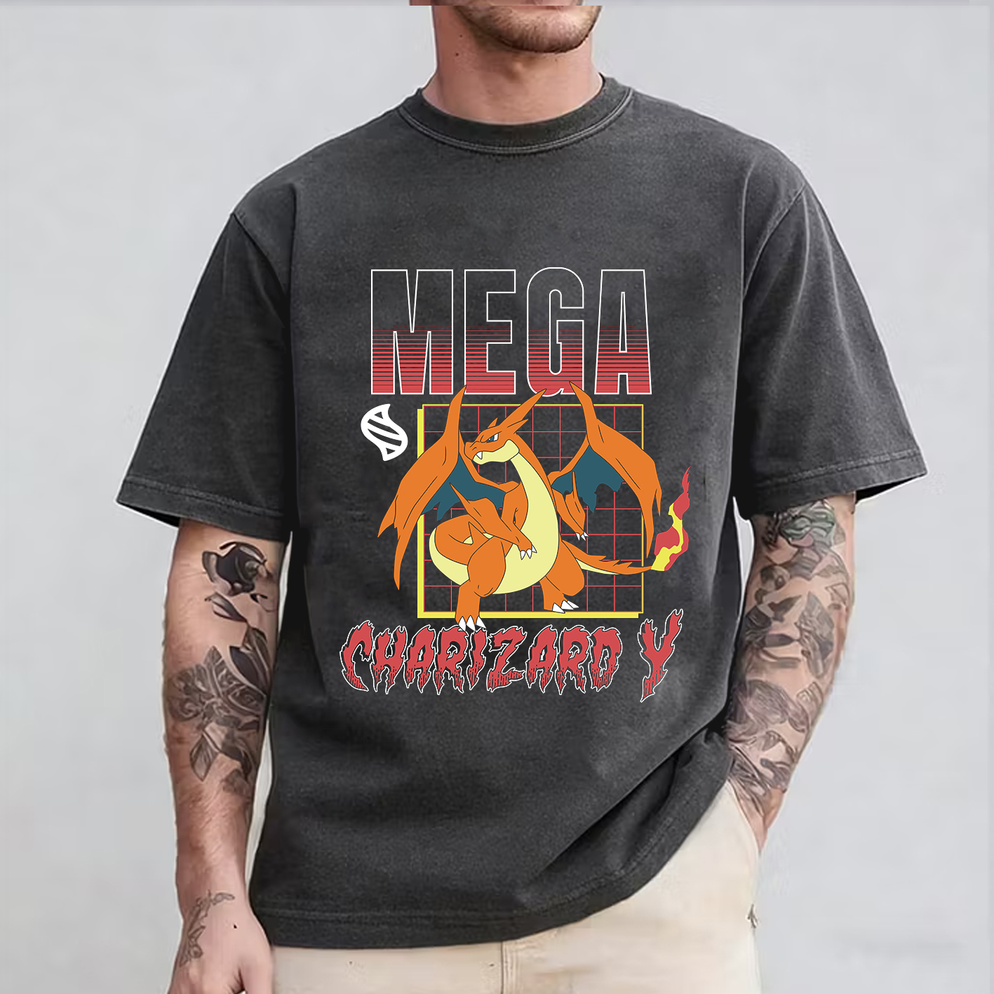 Pokemon Mega Charizard Y Double Unisex Washed T-Shirt