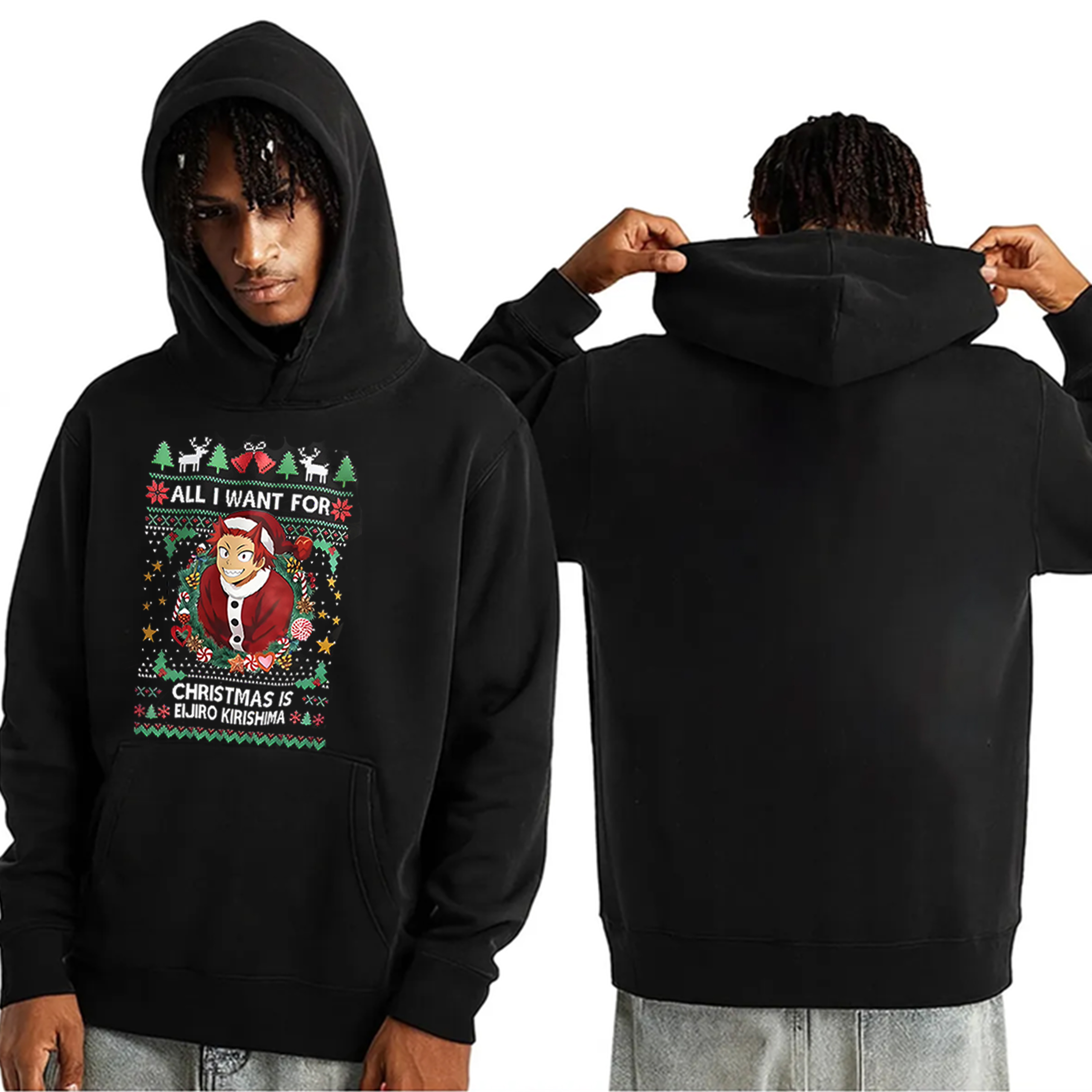 ALL I WANT FOR CHRISTMAS IS EIJIRO KIRISHIMA” Oversized Washed /Cotton T-shirt/Crewneck/Hoodie