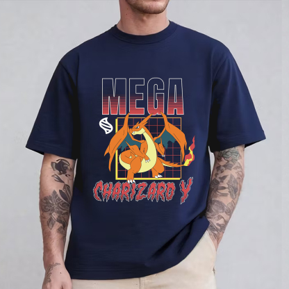 Pokemon Mega Charizard Y Double Unisex Washed T-Shirt