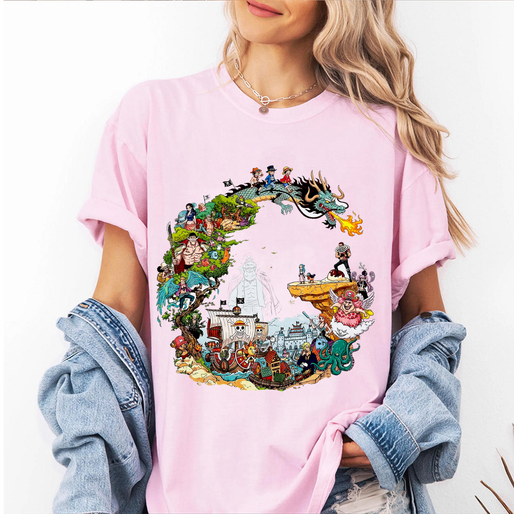 One Piece Anime World Oversized T-shirt/Crewneck/Hoodie