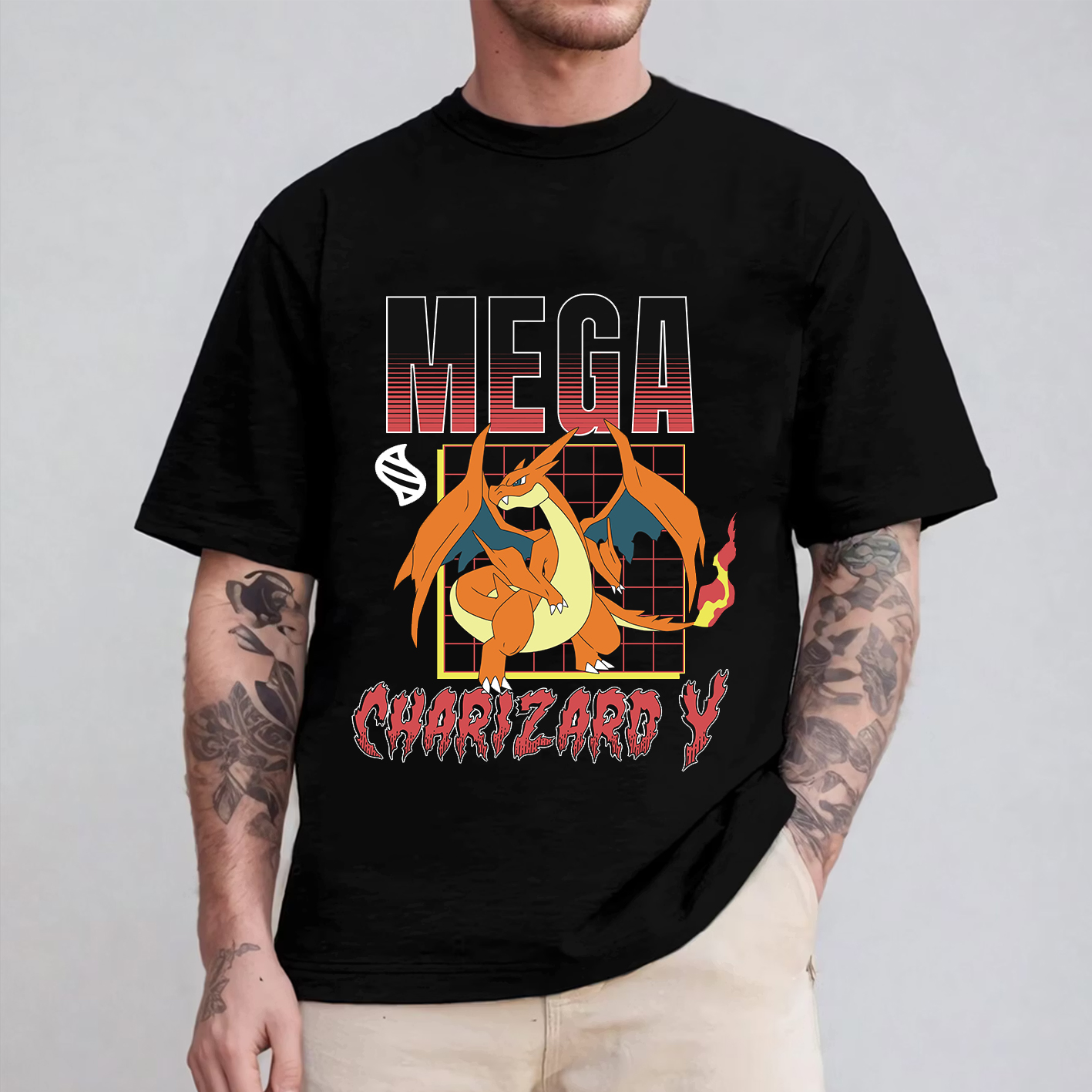 Pokemon Mega Charizard Y Double Unisex Washed T-Shirt