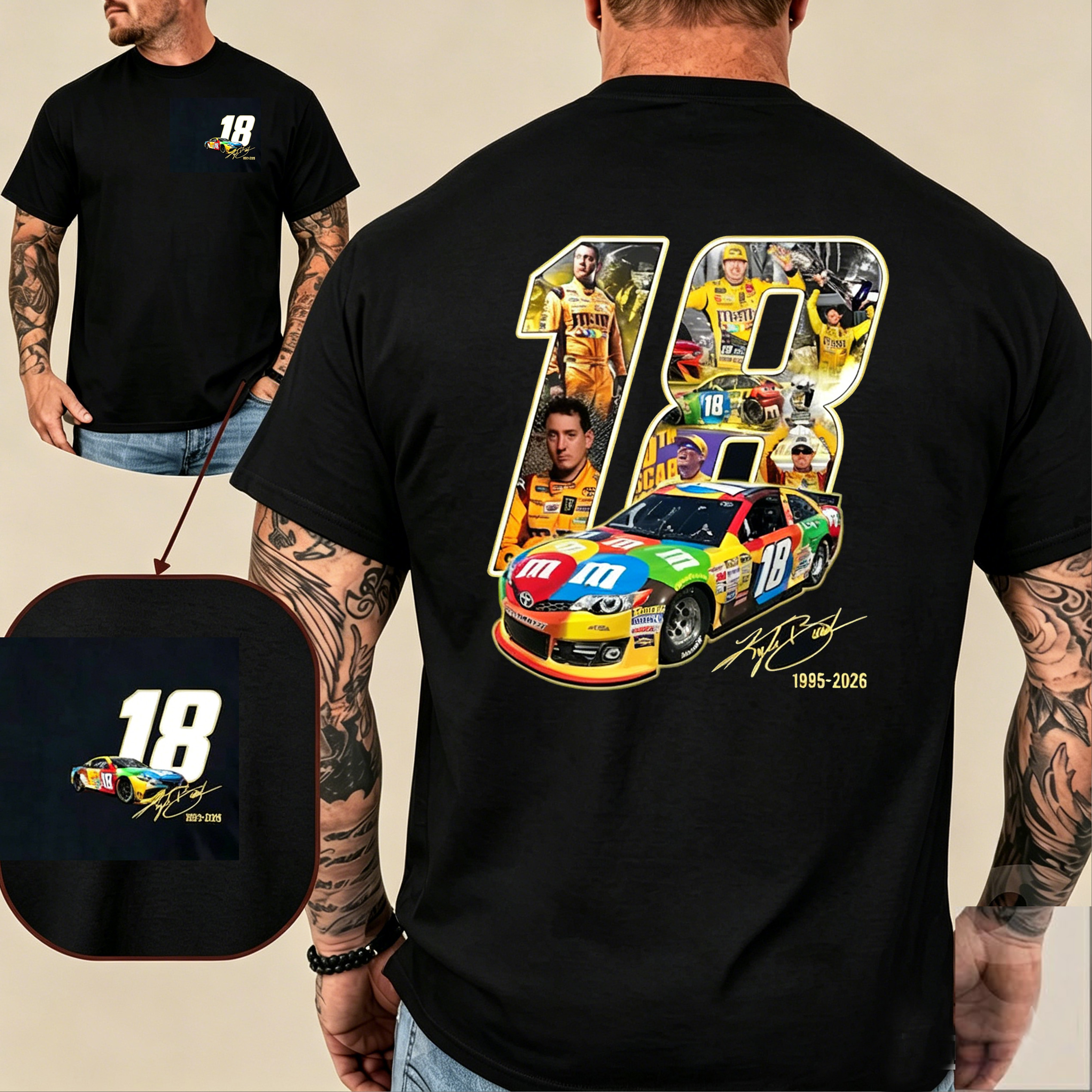 Vintage Kyle Busch 18 Tribute RIP Rowdy 1985-2026 Unisex Shirts/Crewneck/Hoodie