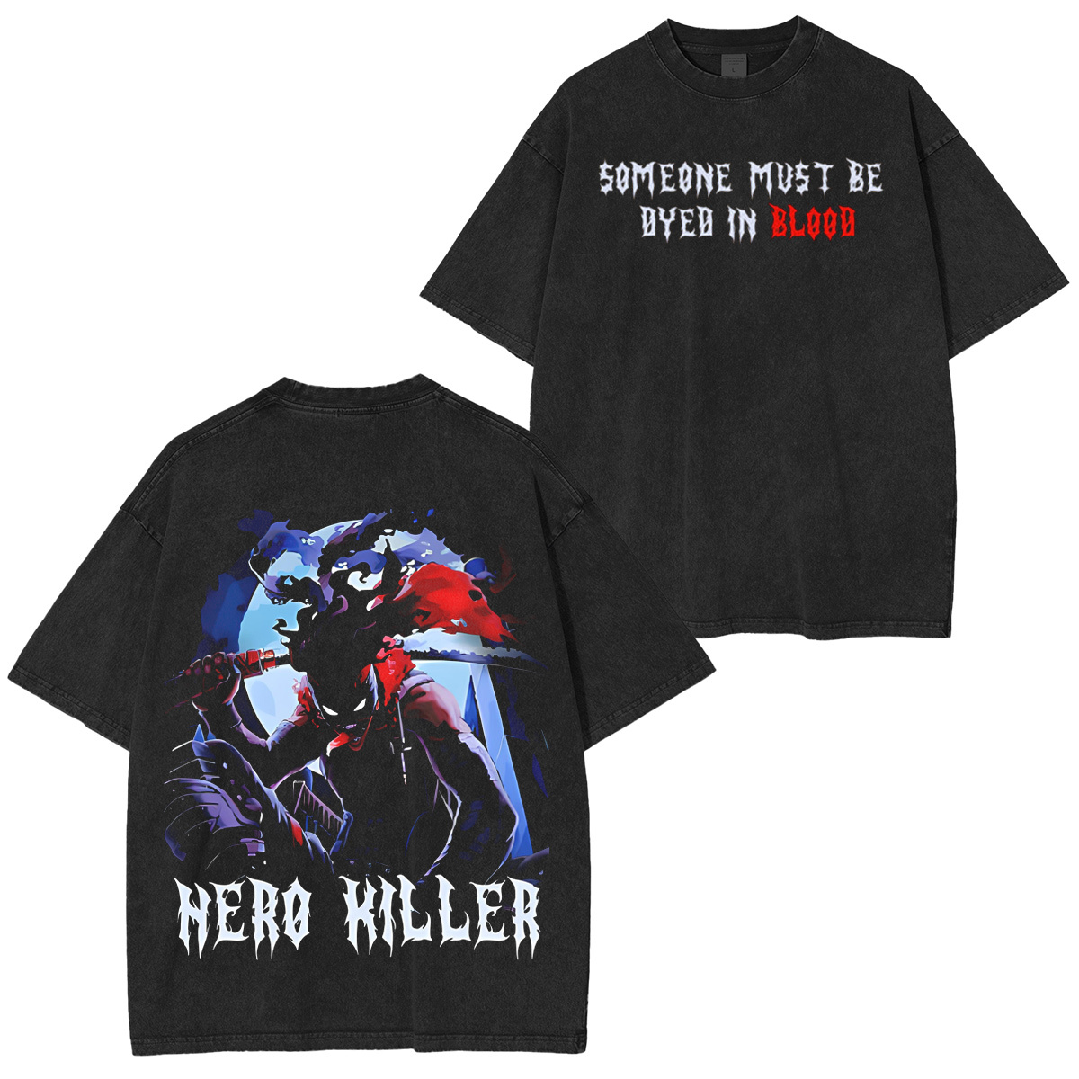 Stain – Hero Killer Oversized Washed T-shirt/Crewneck/Hoodie
