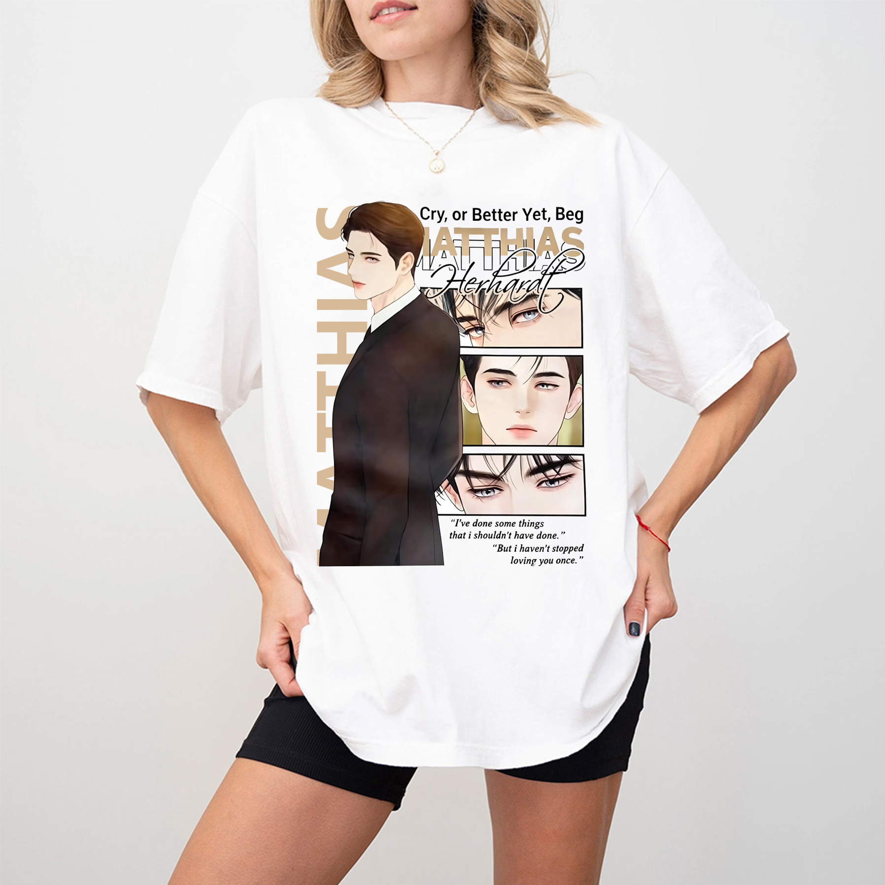 Matthias Cry or Better Yet, Beg Manhwa Vintage washed/COTTON T-shirt/Crewneck/Hoodie