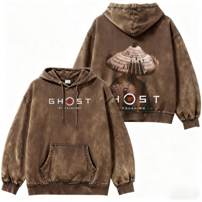Ghost of Tsushima Katana Slash  Quiet But Deadly Drip Unisex Washed Hoodie