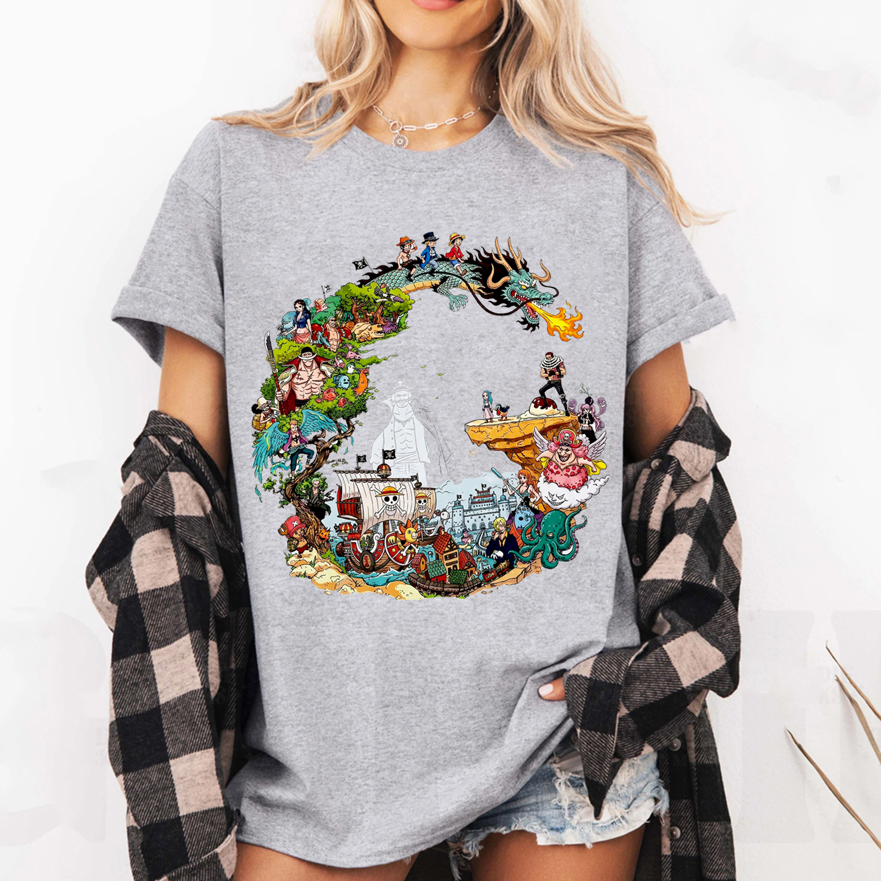 One Piece Anime World Oversized T-shirt/Crewneck/Hoodie