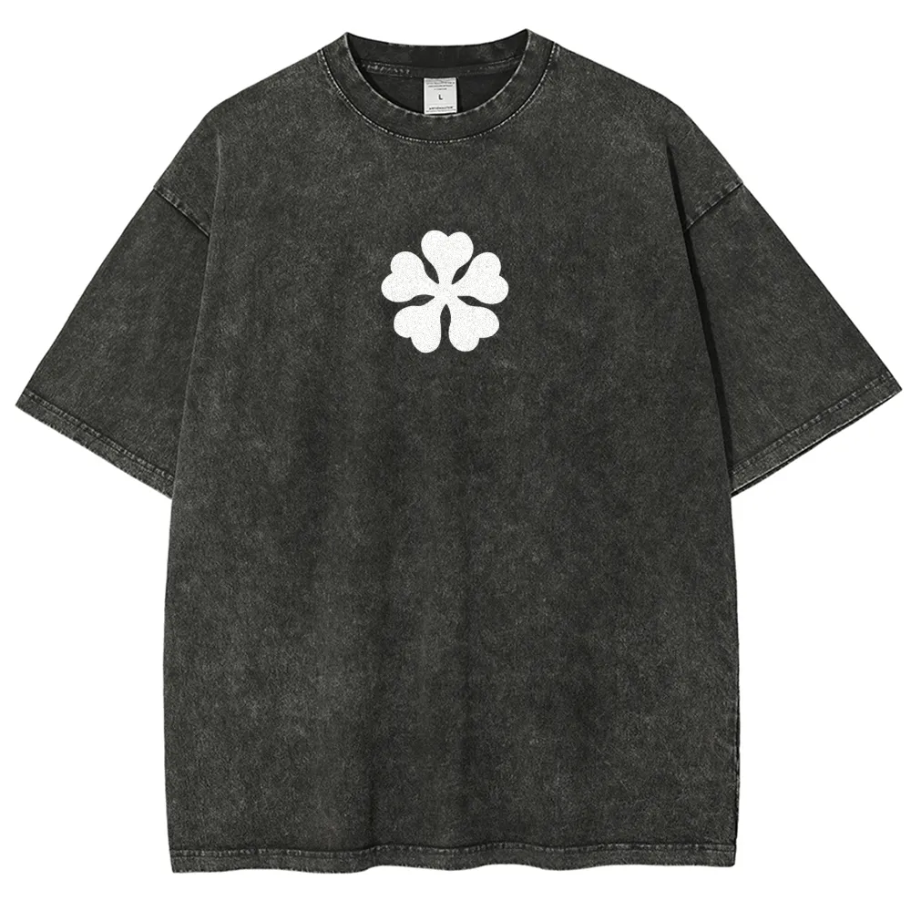 Black Clover Sword Streetwear Washed T-Shirt