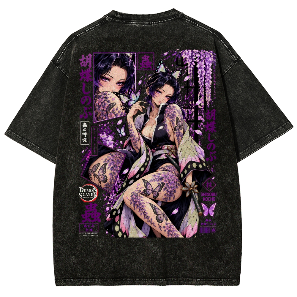 Shinobu Kocho Demon Slayer Unisex Washed Oversized T-shirt/Crewneck/Hoodie