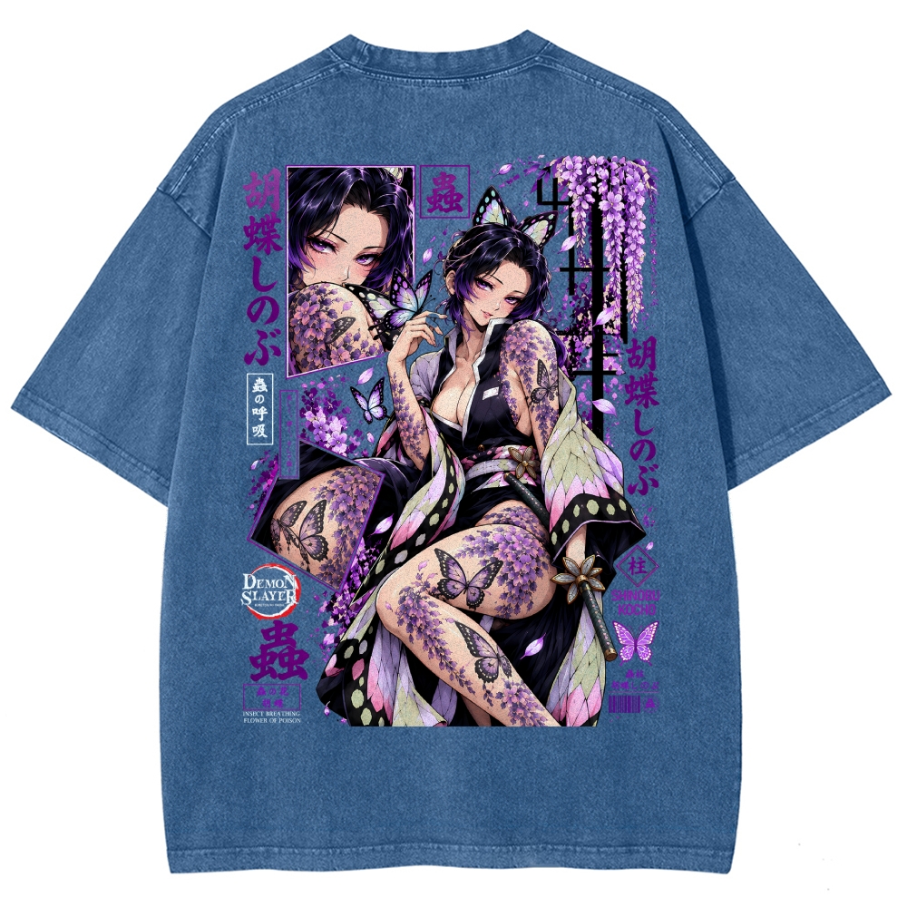 Shinobu Kocho Demon Slayer Unisex Washed Oversized T-shirt/Crewneck/Hoodie