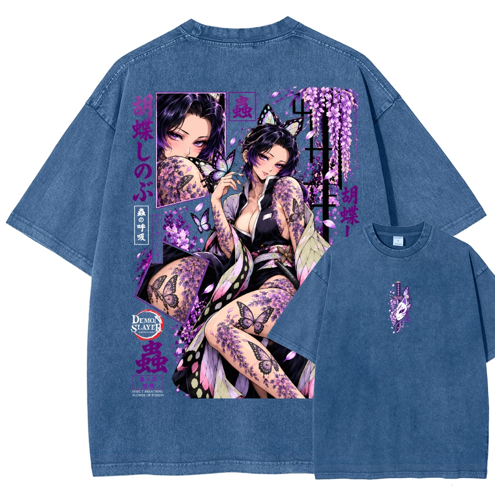 Shinobu Kocho Demon Slayer Unisex Washed Oversized T-shirt/Crewneck/Hoodie
