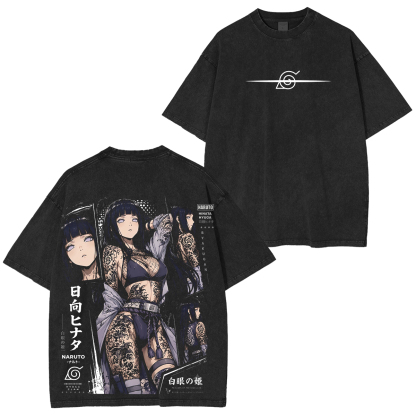 Naruto Hinata Vintage Unisex  Washed T-Shirt