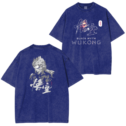 Black Myth Zhong Kui Nanatsu no Taizai Vintage Unisex Washed T-Shirt