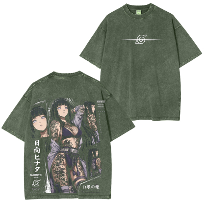 Naruto Hinata Vintage Unisex  Washed T-Shirt