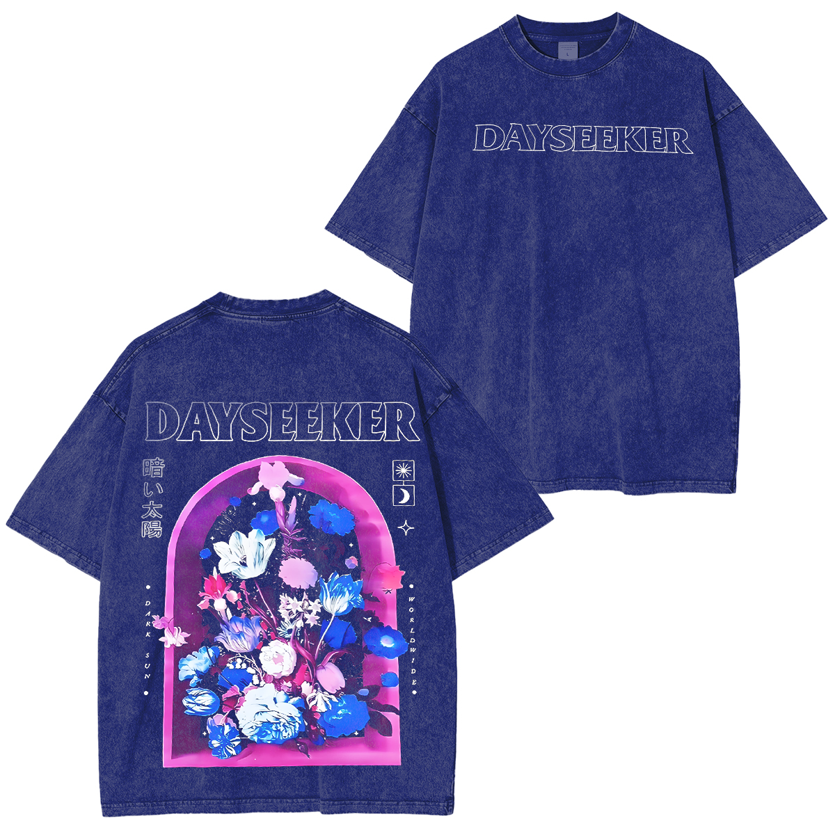 Dayseeker Floral Window Double Printed Unisex Washed T-Shirt