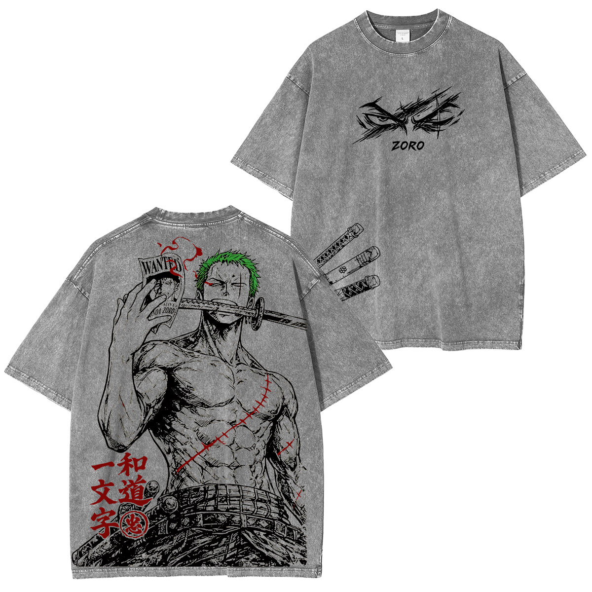 Zoro One Piece Unisex Washed T-Shirt