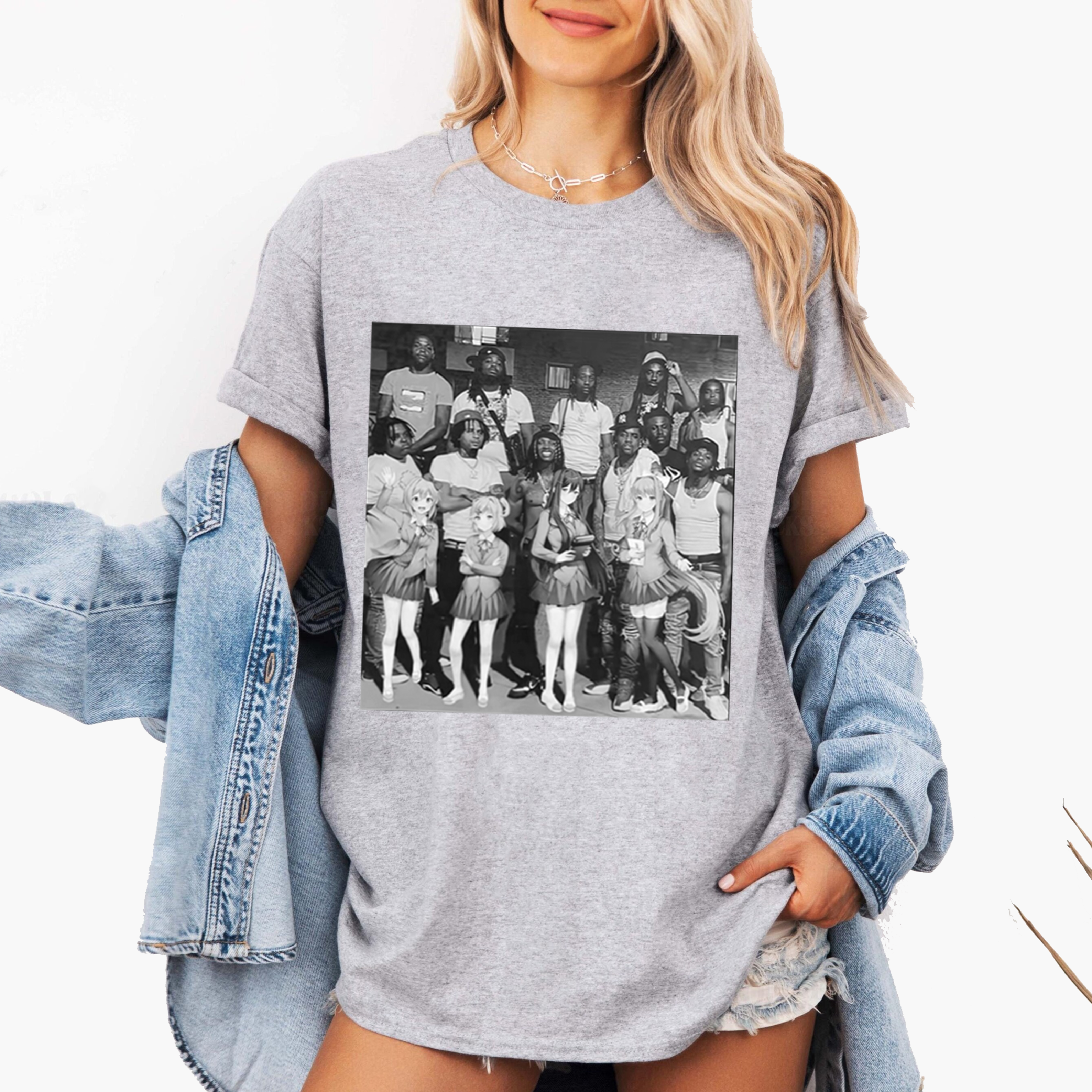 King Von X Doki Doki Literature Club! Funny Graphic Oversize Unisex Shirts/Crewneck/Hoodie