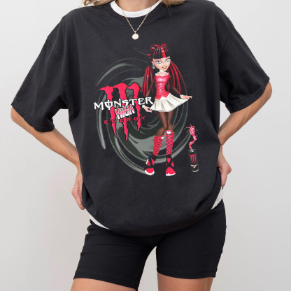 Draculaura doll&Monster Energy Oversized T-shirt/Crewneck/Hoodie