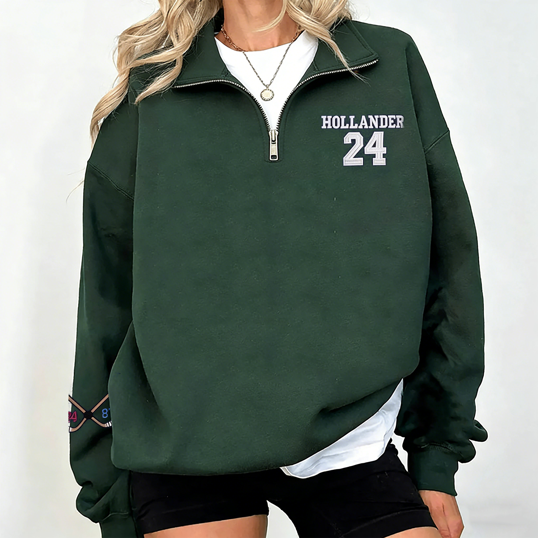 Team Hollanov Embroidered Premium Quarter-Zip Sweater