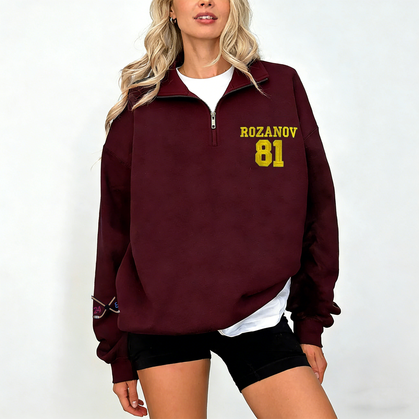 Team Hollanov Embroidered Premium Quarter-Zip Sweater