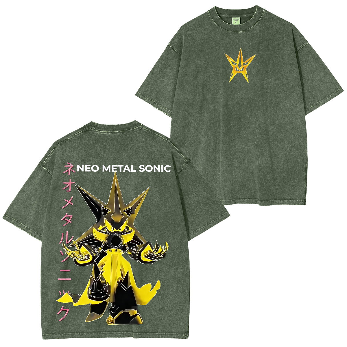 Metal Sonic Anime Oversize Acid Washed T-shirt/Crewneck/Hoodie