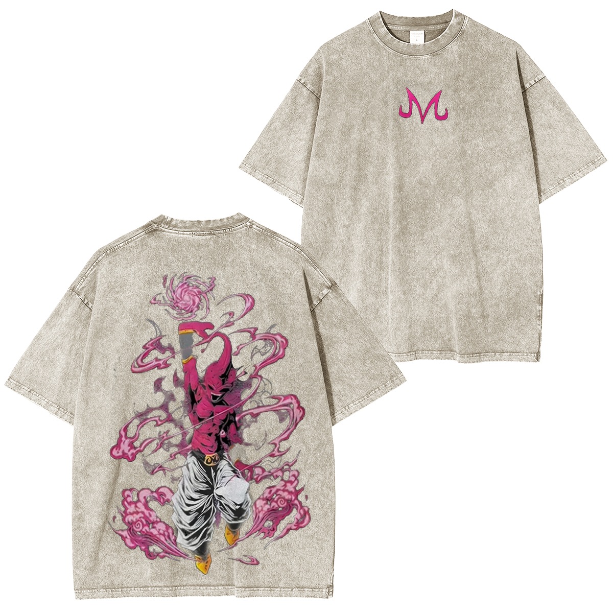 Dragon Ball Majin Buu Print Anime Washed T-shirt/Crewneck/Hoodie