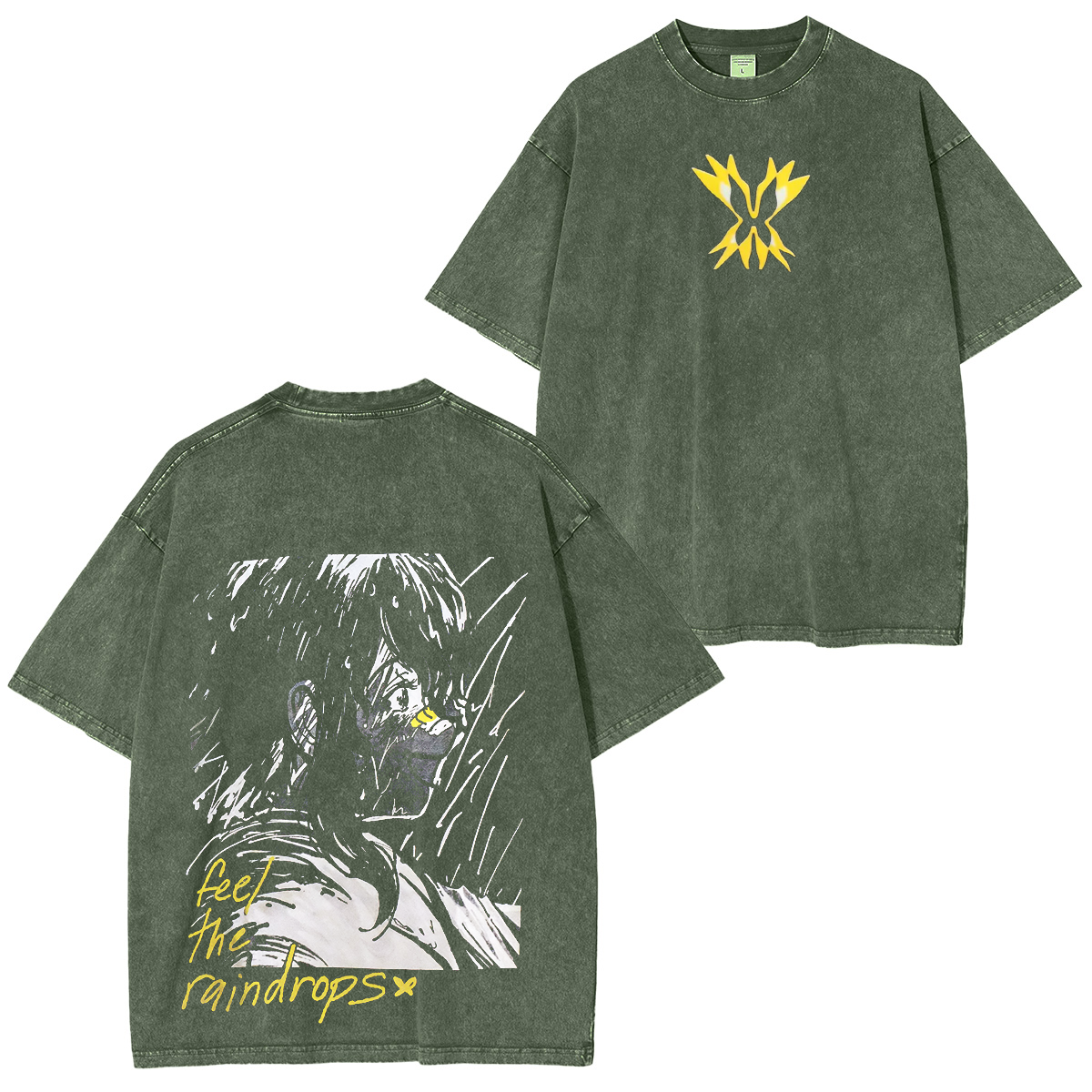 Feel the Raindrops Anime Washed T-shirt/Crewneck/Hoodie
