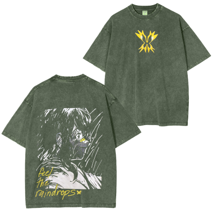 Feel the Raindrops Anime Washed T-shirt/Crewneck/Hoodie