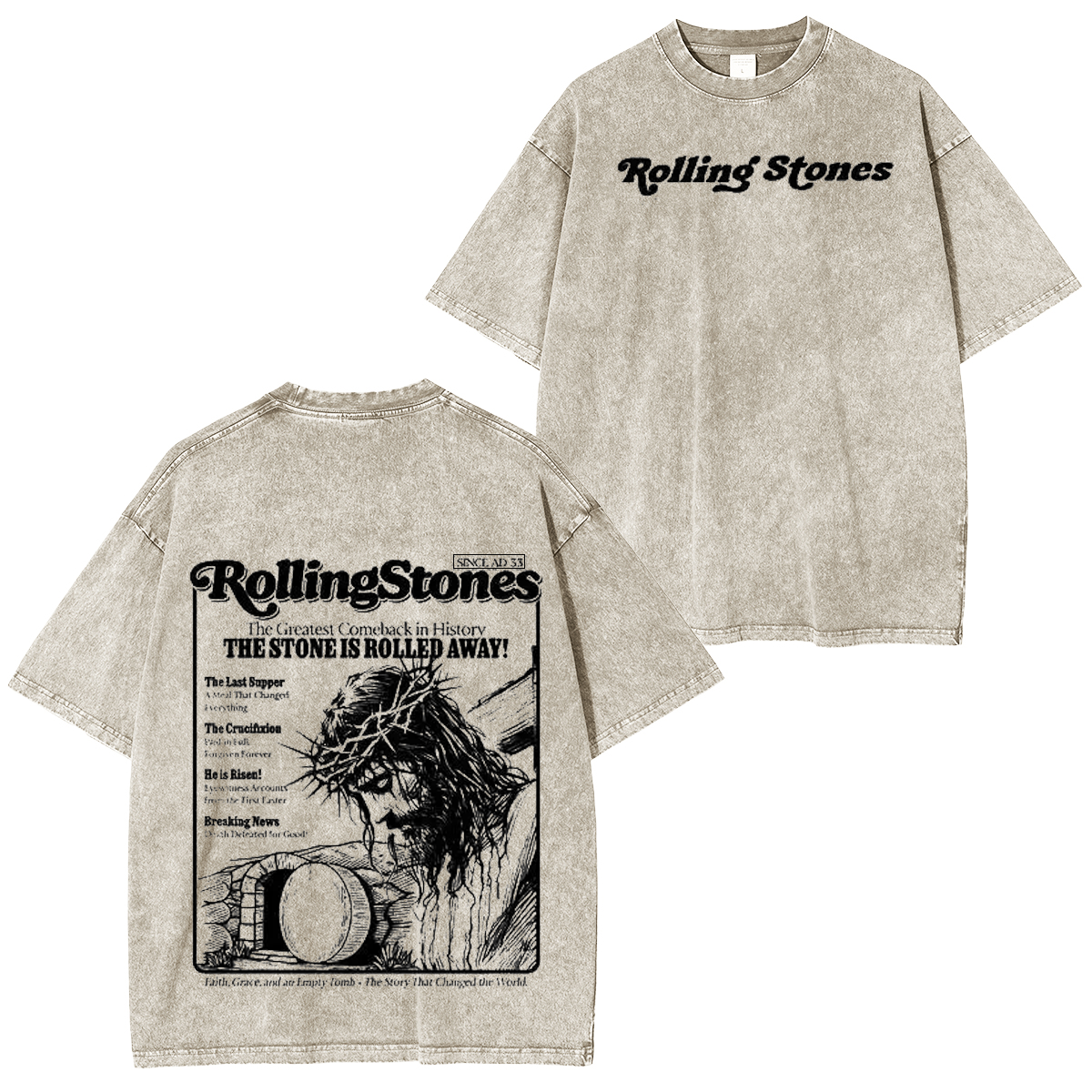 The Stone Was Rolled Away Resurrection Christian Washed T-shirt/Crewneck/Hoodie