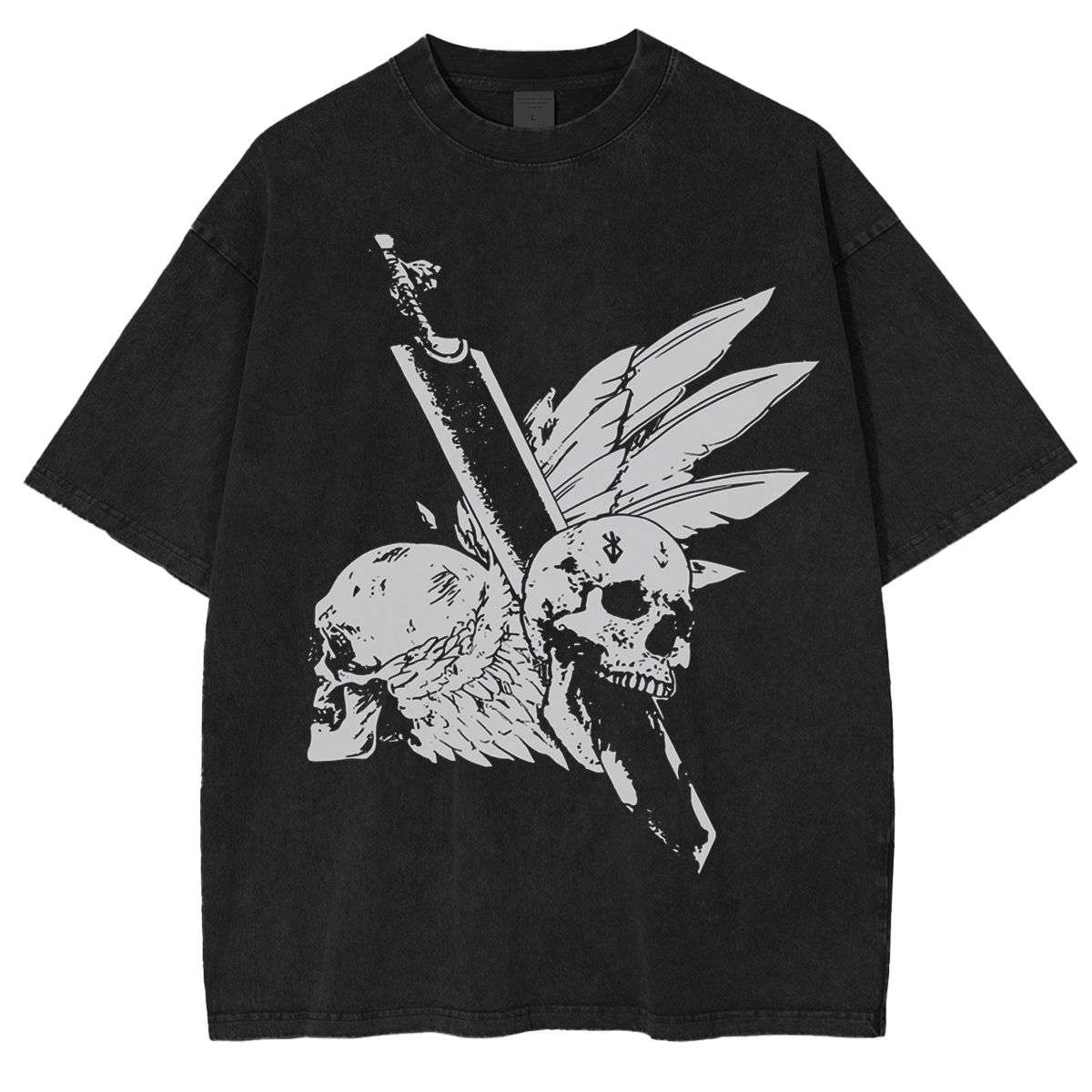 Skull and wings Vintage Washed T-Shirt