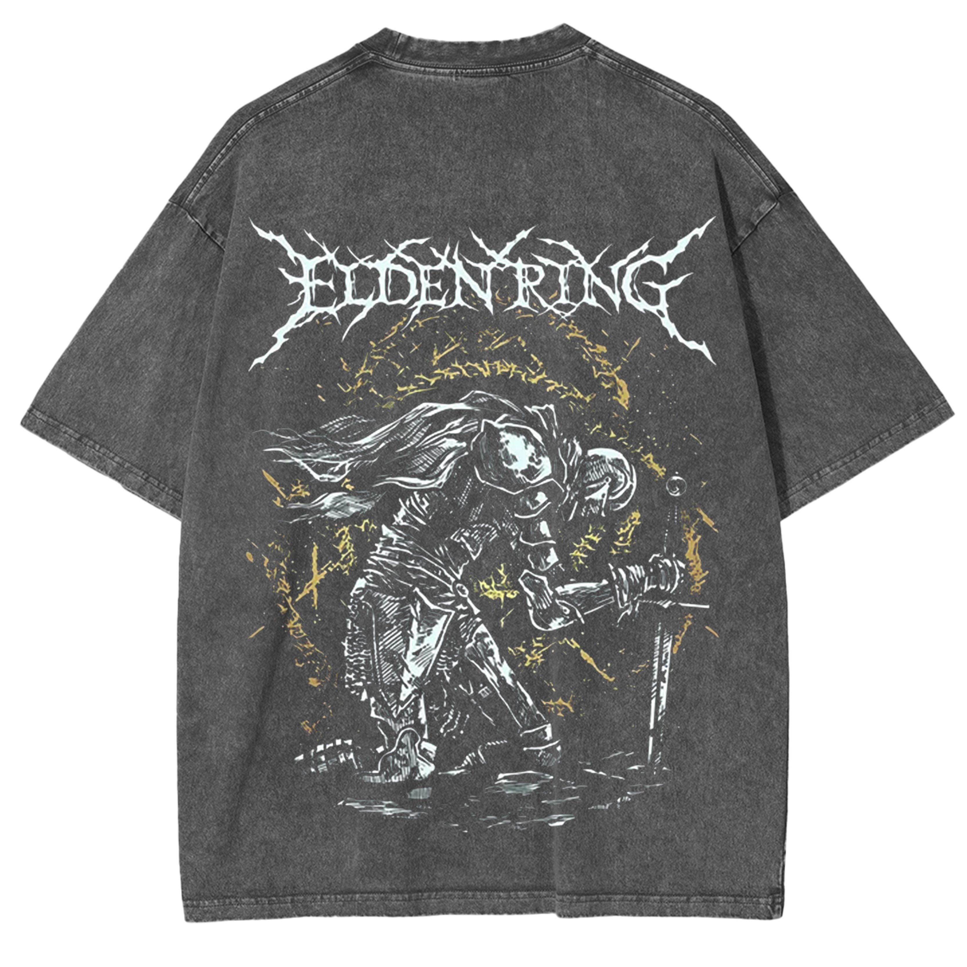 Elden Ring The Tarnished Heavy Metal Game T-shirt