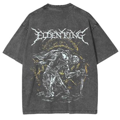Elden Ring The Tarnished Heavy Metal Game T-shirt