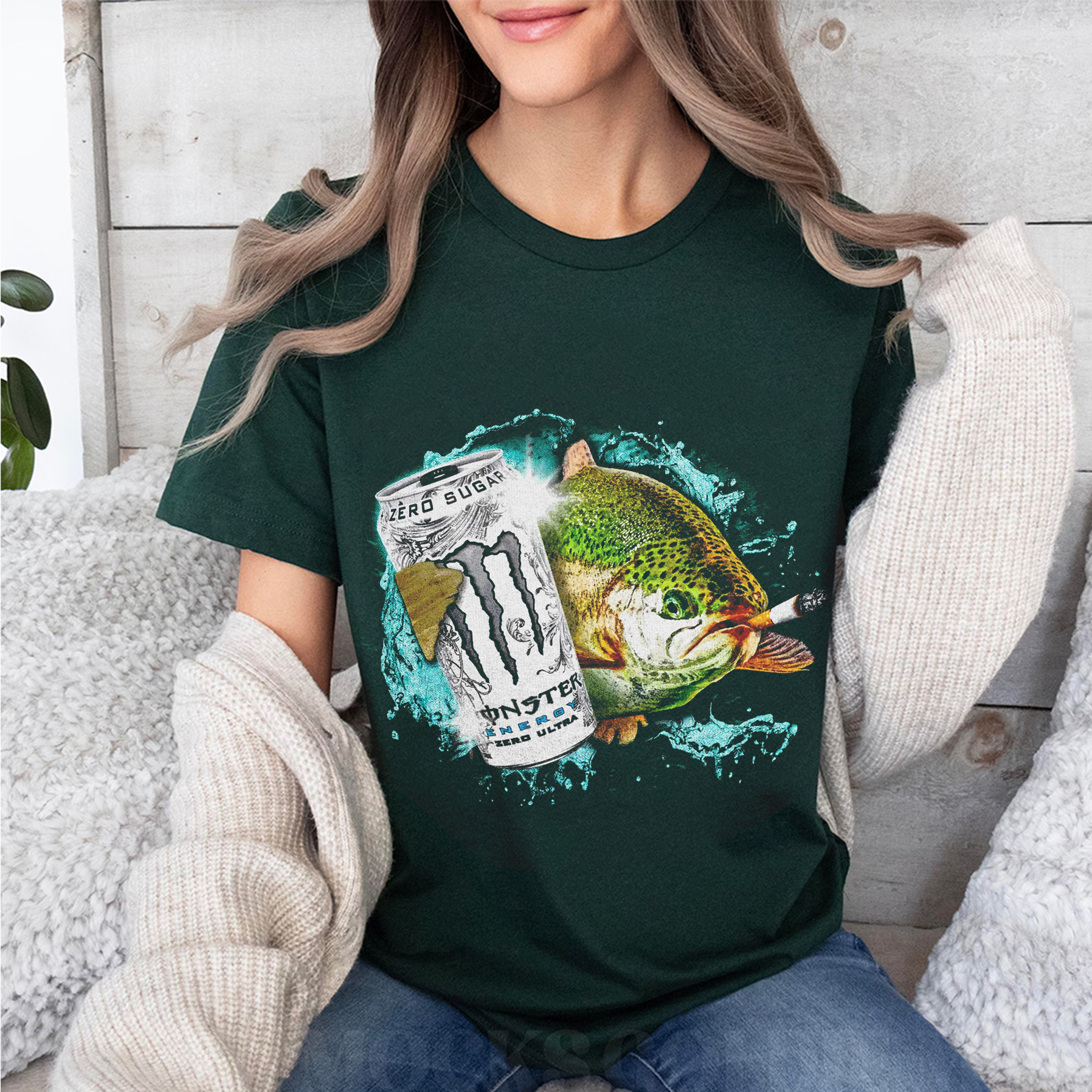 Dope Ass Fish Smoke Monster Beer Oversized T-shirt/Crewneck/Hoodie