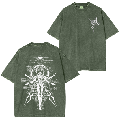 Neon Genesis Evangelion Game Unisex Washed T-Shirt