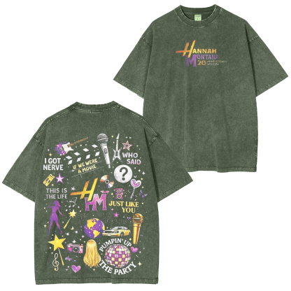 Hannah Montana 20th Anniversary Vintage Unisex  Washed T-Shirt