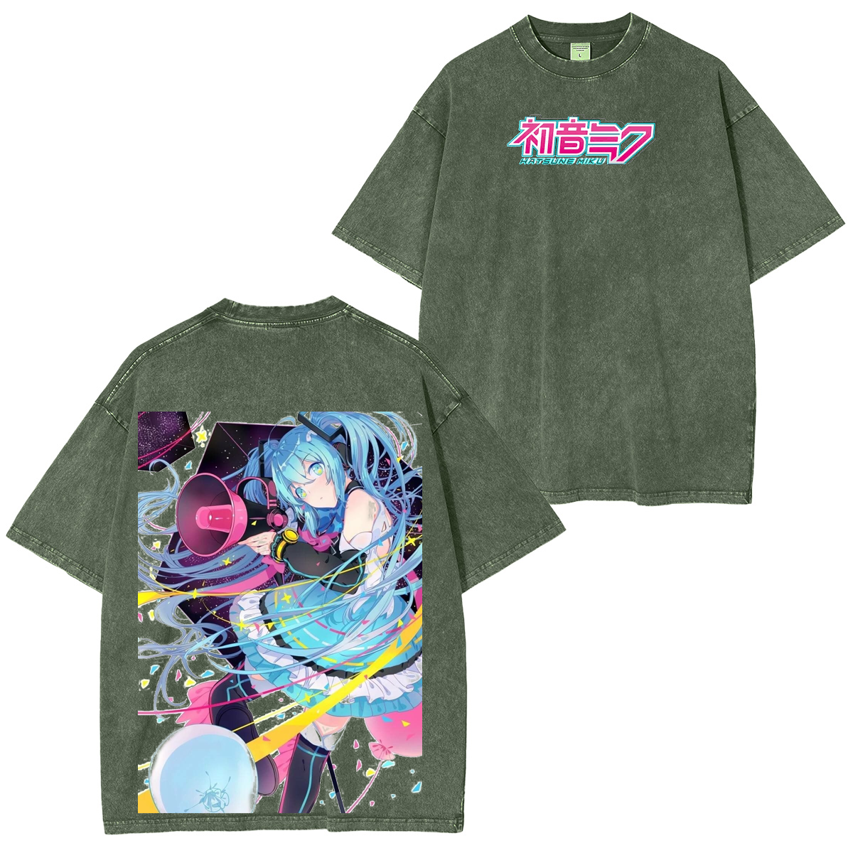 Hatsune Miku Vintage Unisex  Washed T-Shirt