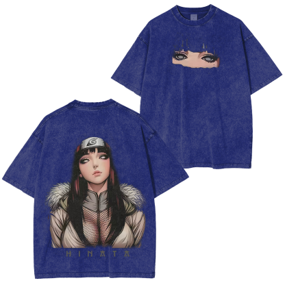 Naruto Hinata Hyuga Printed Unisex Washed T-Shirt