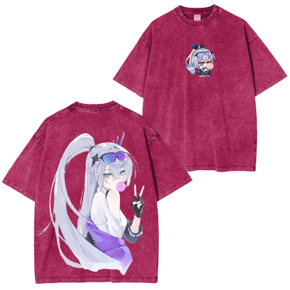 Silver Wolf Honkai Star Rail" Essential Oversized Unisex Washed T-Shirt