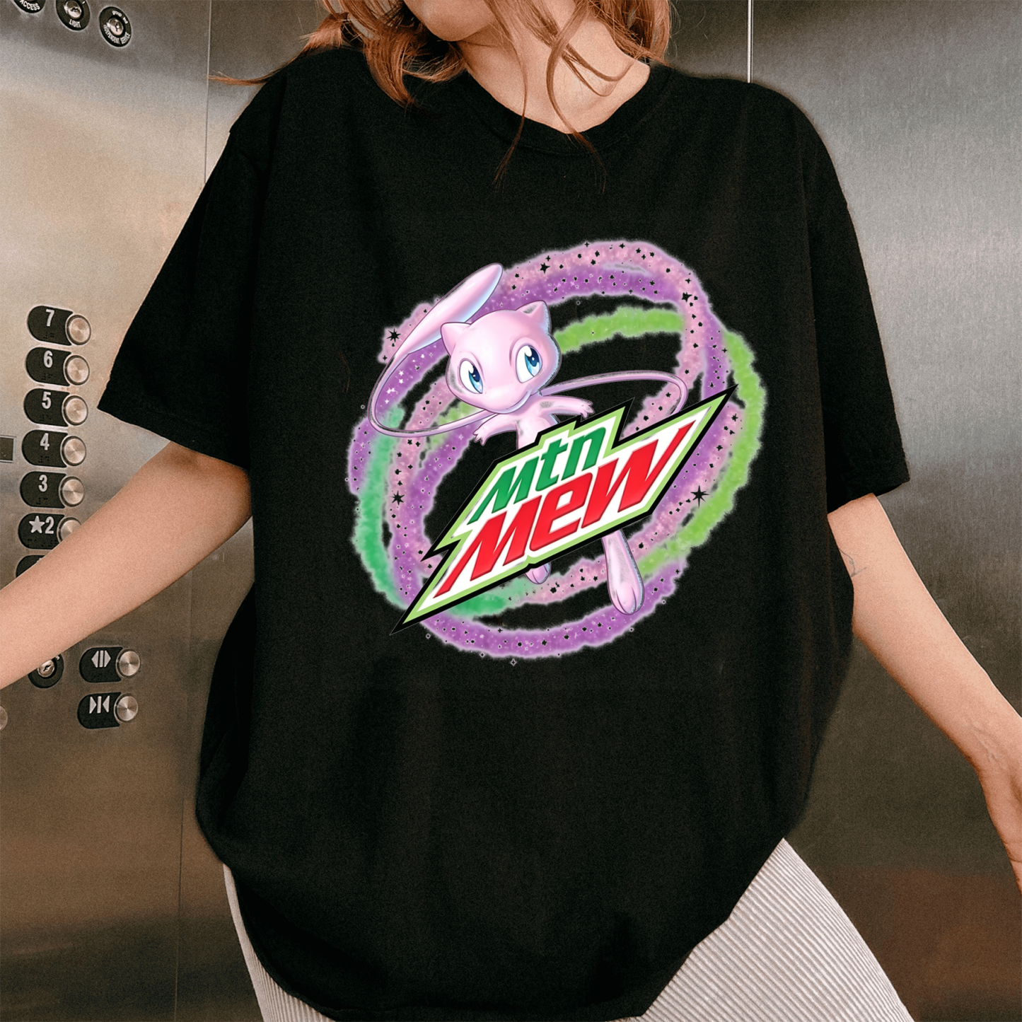 Mew Pokemon Mountain Dew Logo Oversized T-shirt/Crewneck/Hoodie
