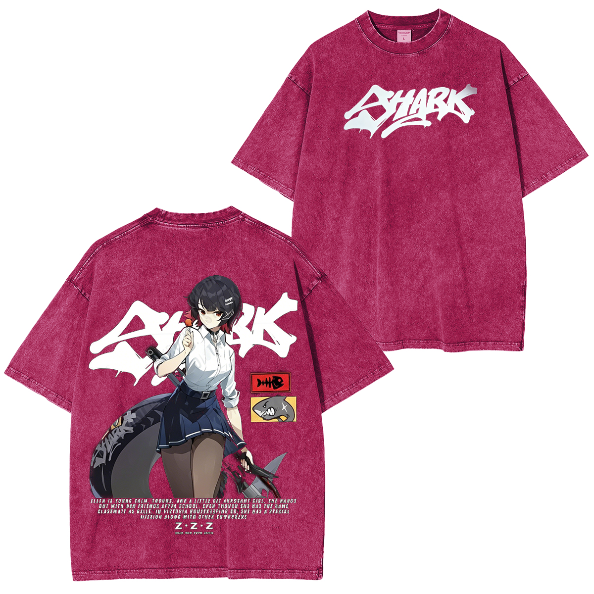 Zenless Zone Zero Jane Doe Oversized Unisex Washed T-Shirt