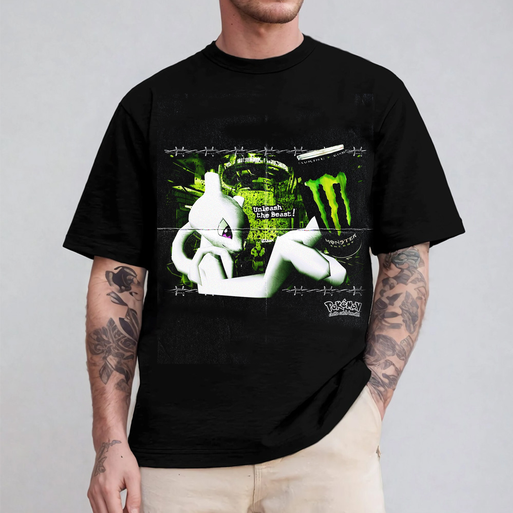 Mewtwo sipped on Monster Oversized T-shirt/Crewneck/Hoodie